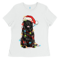 White christmas newfoundland dog Ladies Tee - LillyAllenDesigns