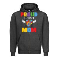 Charcoal Heather lil autism mom Zipper Hoodie - CowhideDigitalArt
