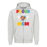 Dove Grey lil autism mom Zipper Hoodie - CowhideDigitalArt