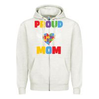 Oatmeal Heather lil autism mom Zipper Hoodie - CowhideDigitalArt