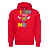 Red lil autism mom Zipper Hoodie - CowhideDigitalArt