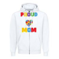 White lil autism mom Zipper Hoodie - CowhideDigitalArt