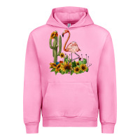 Fuchsia Pink flamingo with cactus and sunflowers Urban Hoodie - BarkalooDesign