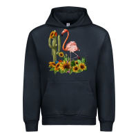 Navy flamingo with cactus and sunflowers Urban Hoodie - BarkalooDesign