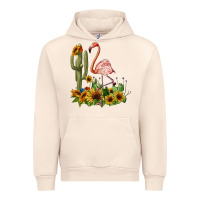 Sandshell flamingo with cactus and sunflowers Urban Hoodie - BarkalooDesign
