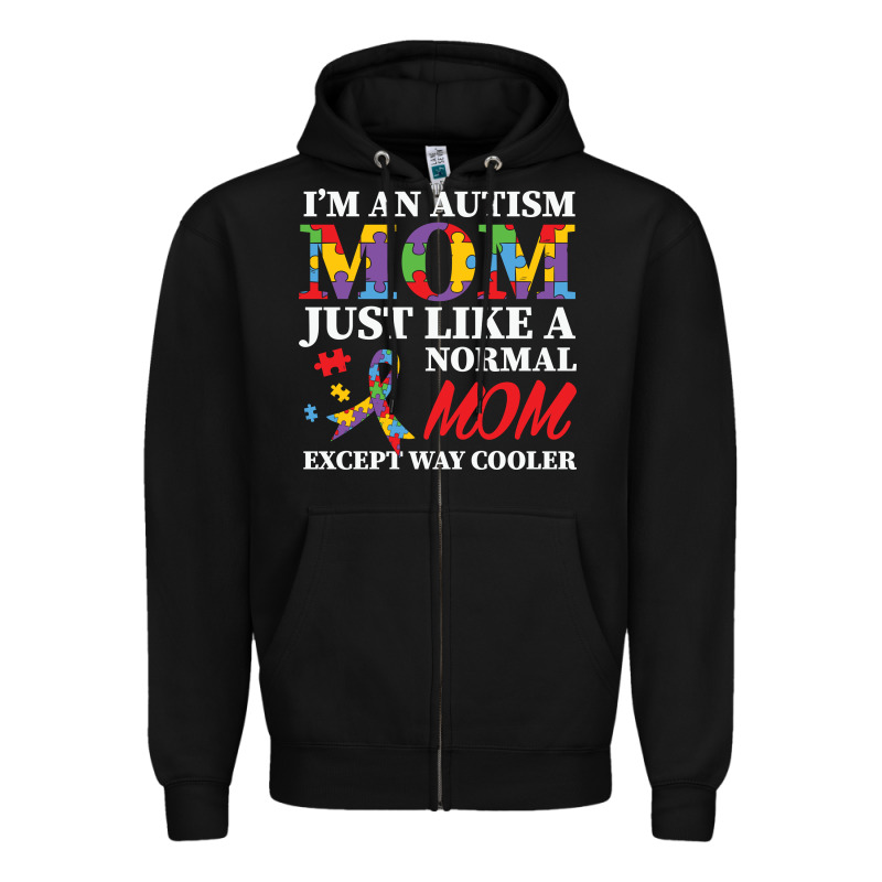 Lil Autism Mom Zipper Hoodie by CowhideDigitalArt | Teevron