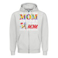 Dove Grey LIL Autism Mom Zipper Hoodie - CowhideDigitalArt