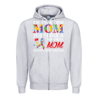 Heather Grey LIL Autism Mom Zipper Hoodie - CowhideDigitalArt