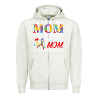 Oatmeal Heather LIL Autism Mom Zipper Hoodie - CowhideDigitalArt