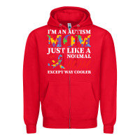 Red LIL Autism Mom Zipper Hoodie - CowhideDigitalArt