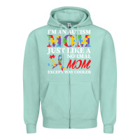 Seafoam LIL Autism Mom Zipper Hoodie - CowhideDigitalArt