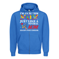True Royal LIL Autism Mom Zipper Hoodie - CowhideDigitalArt