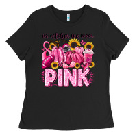 In October We Wear Pink Football Ladies Tee | Teevron