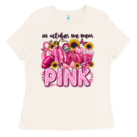 Bone in october we wear pink football Ladies Tee - LillyAllenDesigns