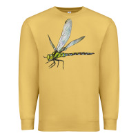 Antique Gold Blue And Yellow Dragonfly Premium Sweatshirt - LillyAllenDesigns