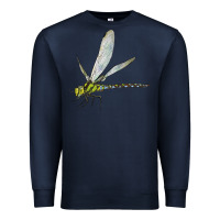 Navy Blue And Yellow Dragonfly Premium Sweatshirt - LillyAllenDesigns