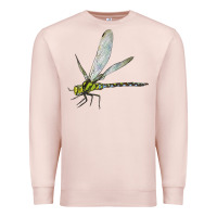 Pale Pink Blue And Yellow Dragonfly Premium Sweatshirt - LillyAllenDesigns