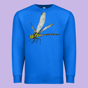 Blue And Yellow Dragonfly Premium Sweatshirt Designed By Lillyallendesigns
