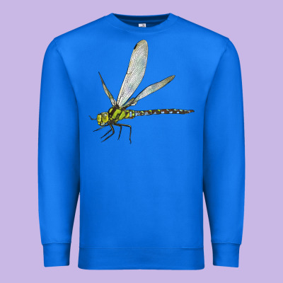 Blue And Yellow Dragonfly Premium Sweatshirt Designed By Lillyallendesigns