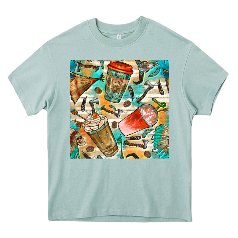 Western Indian Coffee Cups With Aztec Seamless Pattern Bbs Heavy Core Tee by BundleAndBundleShop | Teevron