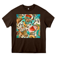 Chocolate Brown western indian coffee cups with aztec seamless pattern bbs Heavy Core Tee - BundleAndBundleShop