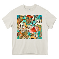 Cream western indian coffee cups with aztec seamless pattern bbs Heavy Core Tee - BundleAndBundleShop