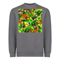 Storm St. Patrick's Donkey With Shamrock Seamless Heavyweight Sweatshirt - FaDigitalArtStudio