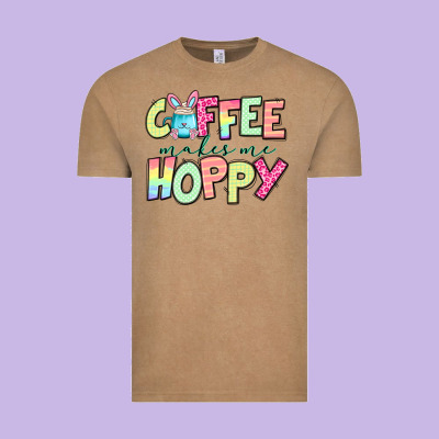 Coffee Makes Me Hoppy Easter Vintage Tee Designed By Jasminsmagicworld