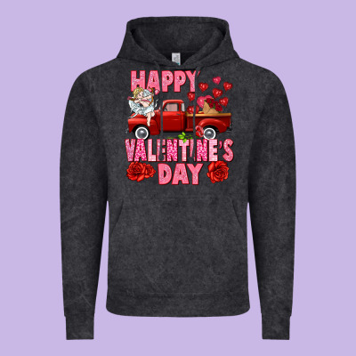 Happy Valentine's Day Red Truck Vintage Hoodie Designed By Howdyjamesfarm