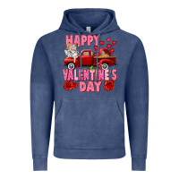 Vintage Denim Happy Valentine's day red truck Vintage Hoodie - HowdyJamesFarm