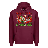 Burgundy Chillin' With My Gnomies Premium Hoodie - FaDigitalArtStudio