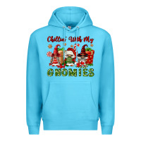 Ocean Blue Chillin' With My Gnomies Premium Hoodie - FaDigitalArtStudio