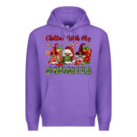 Purple Chillin' With My Gnomies Premium Hoodie - FaDigitalArtStudio
