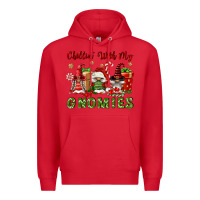 Red Chillin' With My Gnomies Premium Hoodie - FaDigitalArtStudio