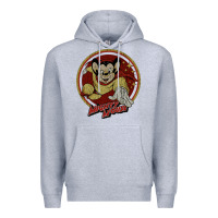 Heather Grey distressed mighty Premium Hoodie - lanVoArt