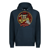 Navy distressed mighty Premium Hoodie - lanVoArt