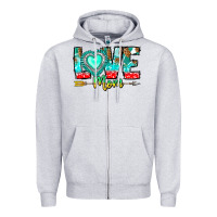 Heather Grey Love Mom Zipper Hoodie - CowhideDigitalArt