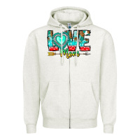 Oatmeal Heather Love Mom Zipper Hoodie - CowhideDigitalArt