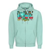 Seafoam Love Mom Zipper Hoodie - CowhideDigitalArt