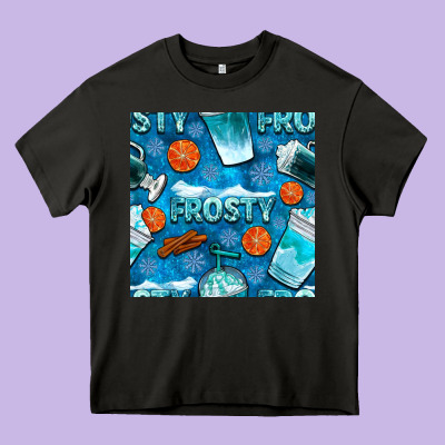Winter Frosty Coffee Cups And Snow Seamless Pattern Bbs Heavy Core Tee Designed By Bundleandbundleshop