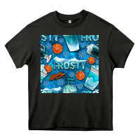 Asphalt winter frosty coffee cups and snow seamless pattern bbs Heavy Core Tee - BundleAndBundleShop