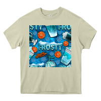 Mossy winter frosty coffee cups and snow seamless pattern bbs Heavy Core Tee - BundleAndBundleShop