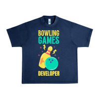 Navy Bowling Games Developer Urban Heavy Tee - lanVoArt