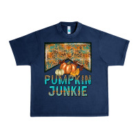 Navy Pumpkin junkie Urban Heavy Tee - NancyCooperArtShop
