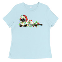Baby Blue christmas siamese cat Ladies Tee - LillyAllenDesigns