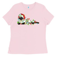 Bubblegum Pink christmas siamese cat Ladies Tee - LillyAllenDesigns