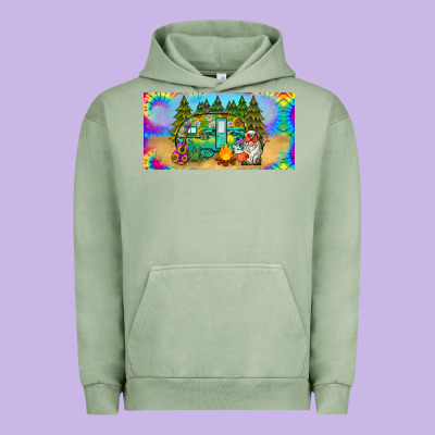 Hippie Soul License Plate Urban Hoodie Designed By Barkaloodesign