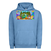Pigment Pebble Blue hippie soul license plate Urban Hoodie - BarkalooDesign