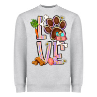 Heather Grey Tie dye easter love dog paw Heavyweight Sweatshirt - BundleAndBundleShop