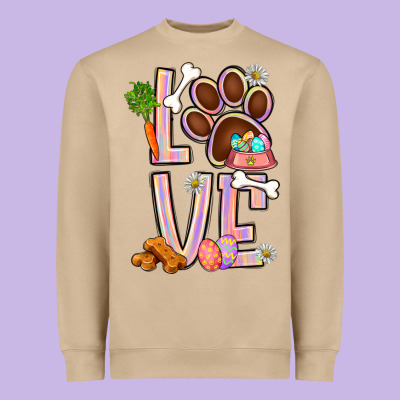 Tie Dye Easter Love Dog Paw Heavyweight Sweatshirt Designed By Bundleandbundleshop